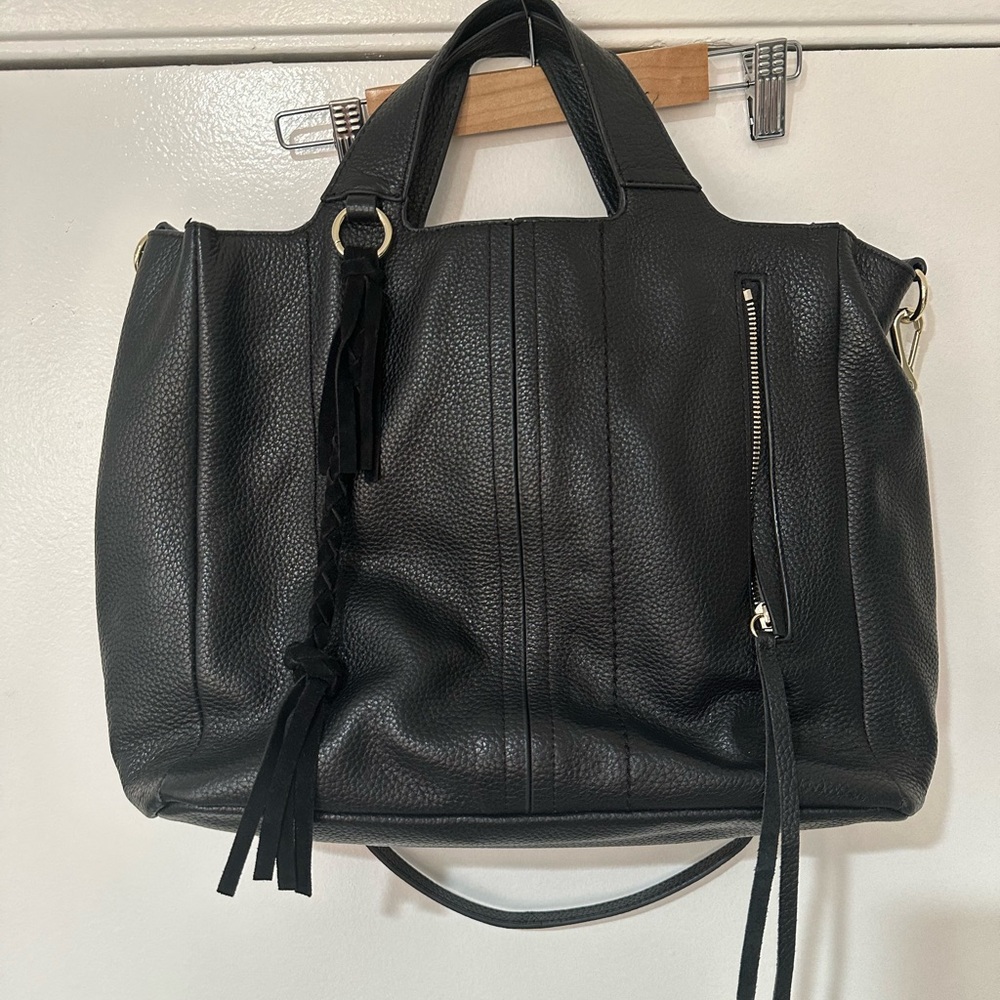 100% Genuine Black Leather Vince Camuto Tote Bag